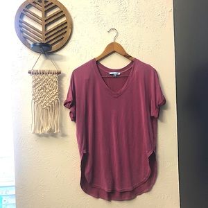 She + Sky Mauve super soft v- neck